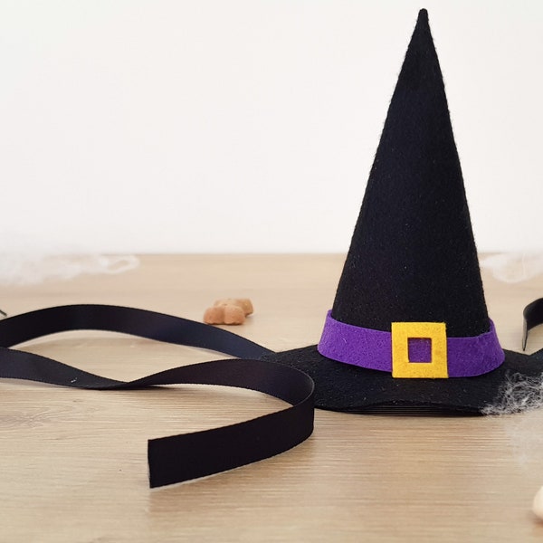 Dog Witches Hat | Cat Halloween Costume | Pet Halloween Outfit | Spooky Witches Hat for Pets | Dog Halloween Accessories