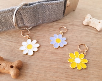 Blumen Kragen Charm | Blumen Dog Tag Zubehör | Daisy Haustierhalsband Zubehör | Sommer Blumen Kragen Add-on | Hübsche Katzen-Kragen-Dekoration