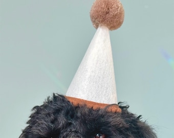 Neutral Dog Birthday Party Hat | Beige Pet Pawty Hat | Cat Birthday Hat