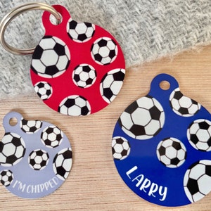Football Pet ID Tag | Football Tag for Dogs | Custom Sports Dog Tag | Name Tag for Dogs | Personalised Soccer Cat ID | Ball Pet ID