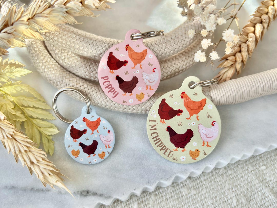 Chicken Dog ID Tag | Custom Farm Animal ID Tag for Pets | Easter Chick ...