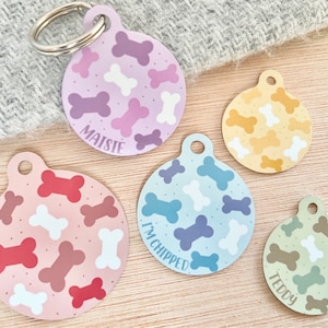 Bone Pet ID Tag | Dog ID Tag with Bones | Custom Dog Tags | Colourful Bone Tag for Dogs | Durable Dog Tags