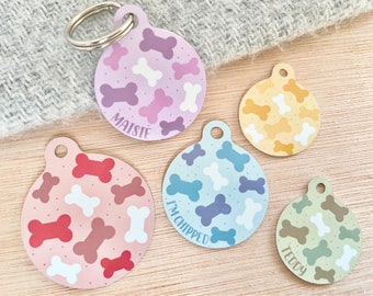 Bone Pet ID Tag | Dog ID Tag with Bones | Custom Dog Tags | Colourful Bone Tag for Dogs | Durable Dog Tags