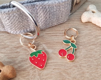 Berry Collar Charms | Summer Dog Collar Accessories | Strawberry Cat Collar Jewellery | Cherry Dog Charm | Fruit Dog Collar Decoration
