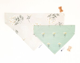 Wildflowers Dog Bandana | Floral Pet Bandanas | Slide On Flower Bandana | Wild Flower Dog Accessories | Over the Collar Boho Flower Bandana