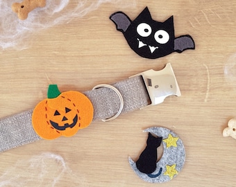 Halloween Dog Collar Accessories | Halloween Costume for Dogs | Pet Halloween Outfits | Spooky Pumpkin Cat Collar Decoration