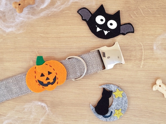 Halloween Dog Collar Accessories | Halloween Costume for Dogs | Pet Halloween Outfits | Spooky Pumpkin Cat Collar Decoration