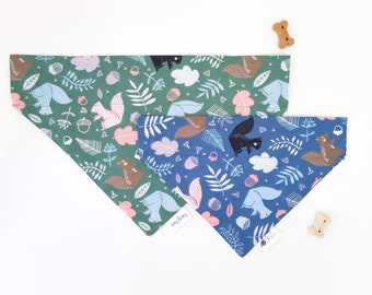 Hondenbandana boseekhoorn | Bandana's voor huisdieren met eekhoorns | Aanschuifbandana | Herfst kattenaccessoire | Accessoires voor boshonden