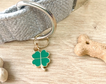 Four Leaf Clover Collar Charm | Lucky Clover Dog Collar Jewellery | St Patrick’s Day Dog Collar Accessories | Four Leaf Clover Cat Charm