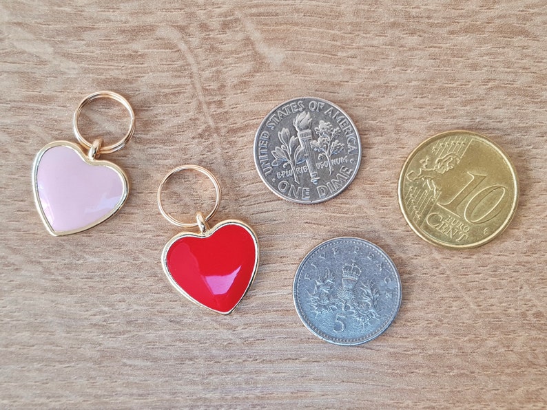 Love Heart Collar Charm | Heart Dog Accessory | Cat Valentines Day Charm | Love Heart Pet Jewellery | Girl Dog Charms image 4