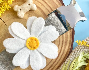 Daisy Dog Collar Accessory | Flower Decoration for Pet’s Collar | Floral Dog Collar Add On