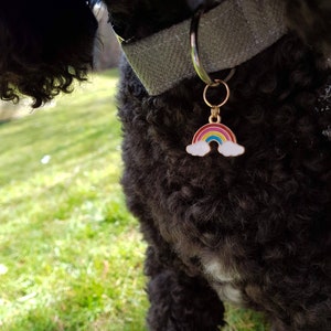 Rainbow Collar Charm | Rainbow Dog Collar Accessory | Cat Collar Jewellery | Rainbow for Dogs | Rainbow Collar Add-On | Pet Pride Decoration image 2