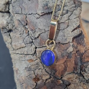 Gold opal necklace pendant