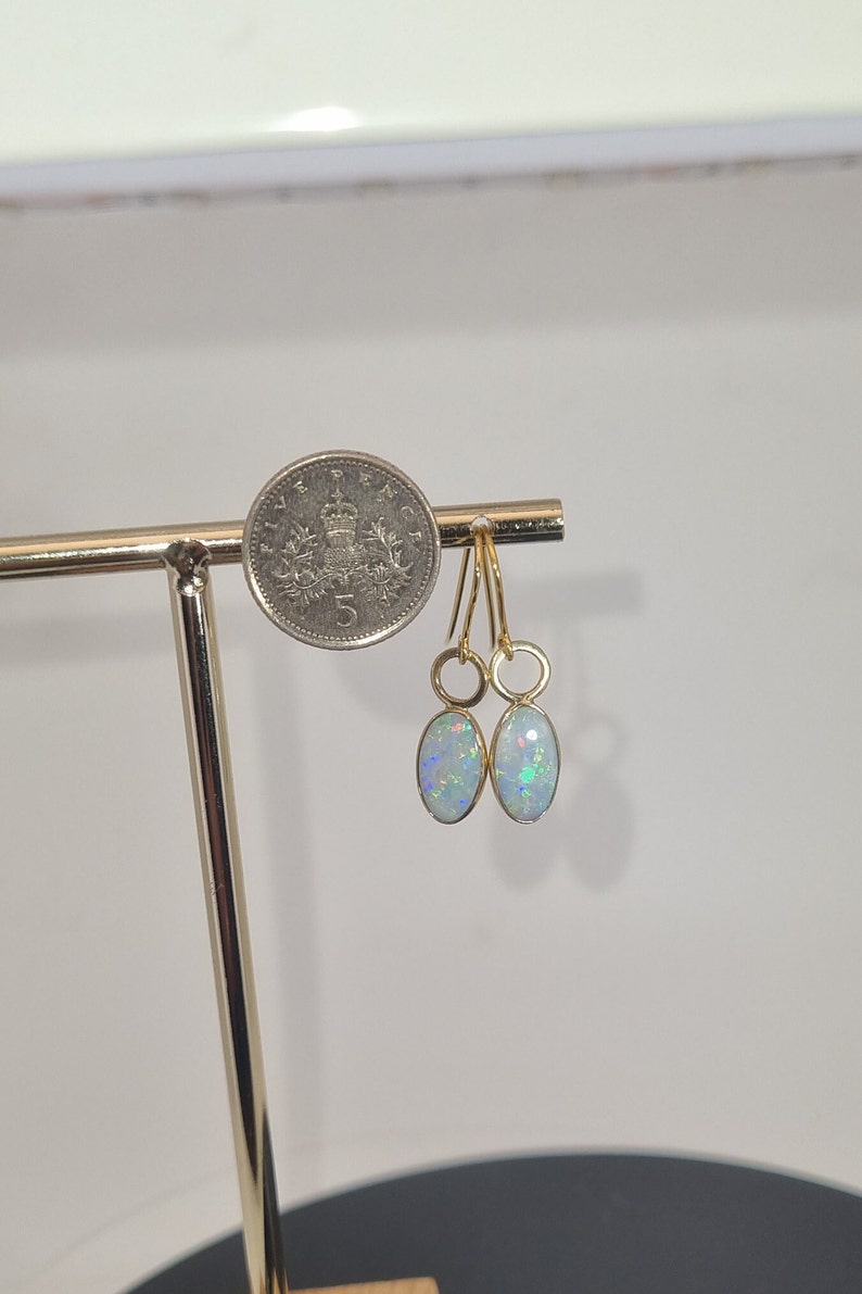 Gold Opal Earrings Hand Made Real Australian Opal - Etsy