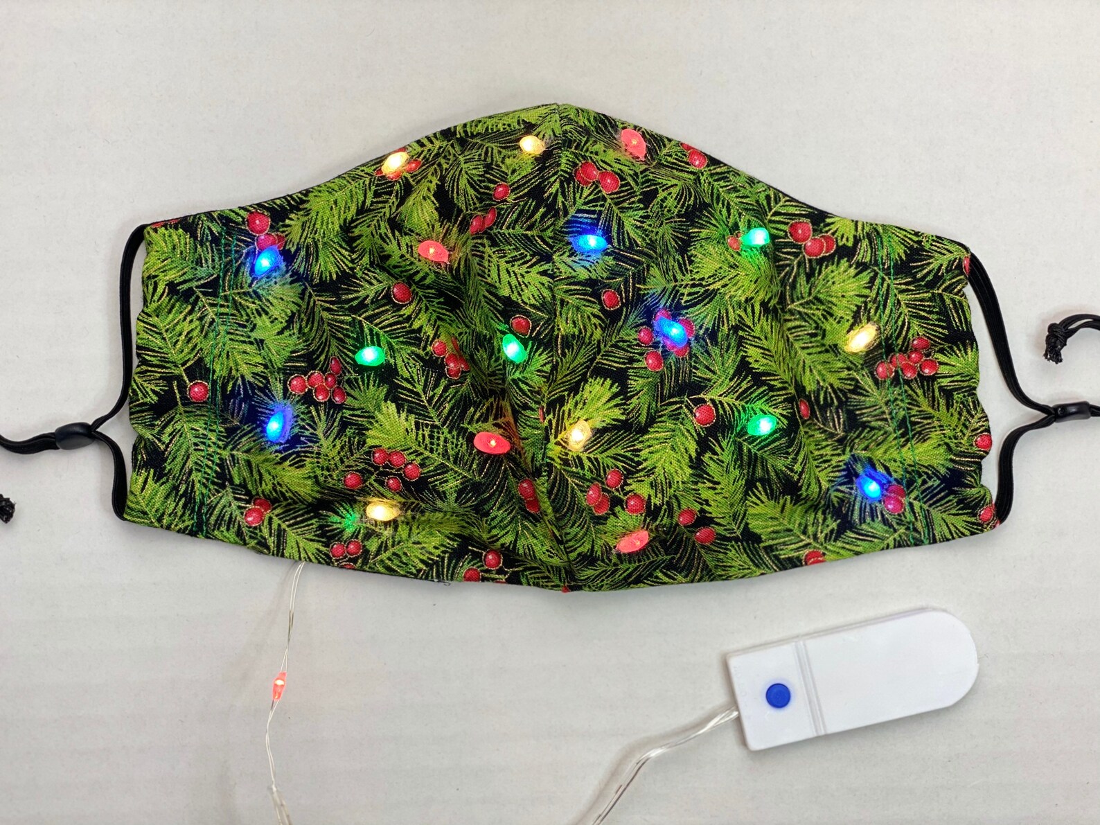 Blinking Multicolor LED Lightup Christmas Tree Face Mask Etsy