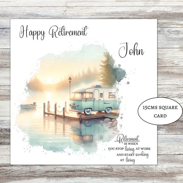 Camper van, motorhome retirement card-congratulations on your retirement-good luck-caravan retirement-enjoy your retirement- motor home card