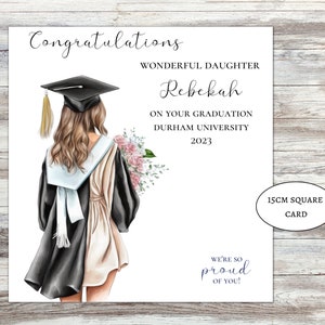 Congratulations on your graduation card for her girls personalised graduation card, well done daughter graduating granddaughter