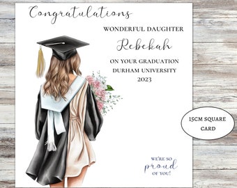 Congratulations on your graduation card for her girls personalised graduation card, well done daughter graduating granddaughter