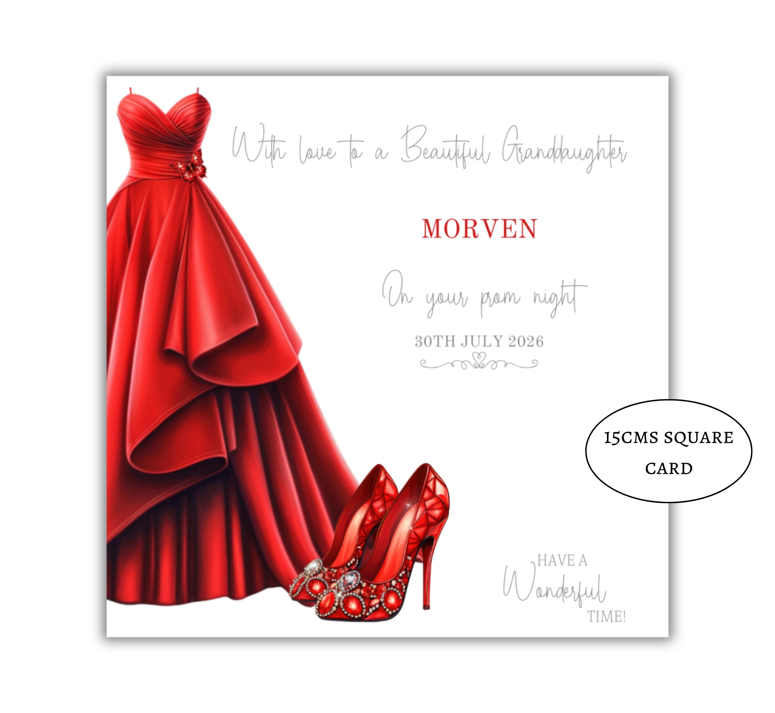 Prom Night Card for Granddaughter, Daughter, Niece, Great-granddaughter,  Goddaughter Red Prom Dress - Etsy