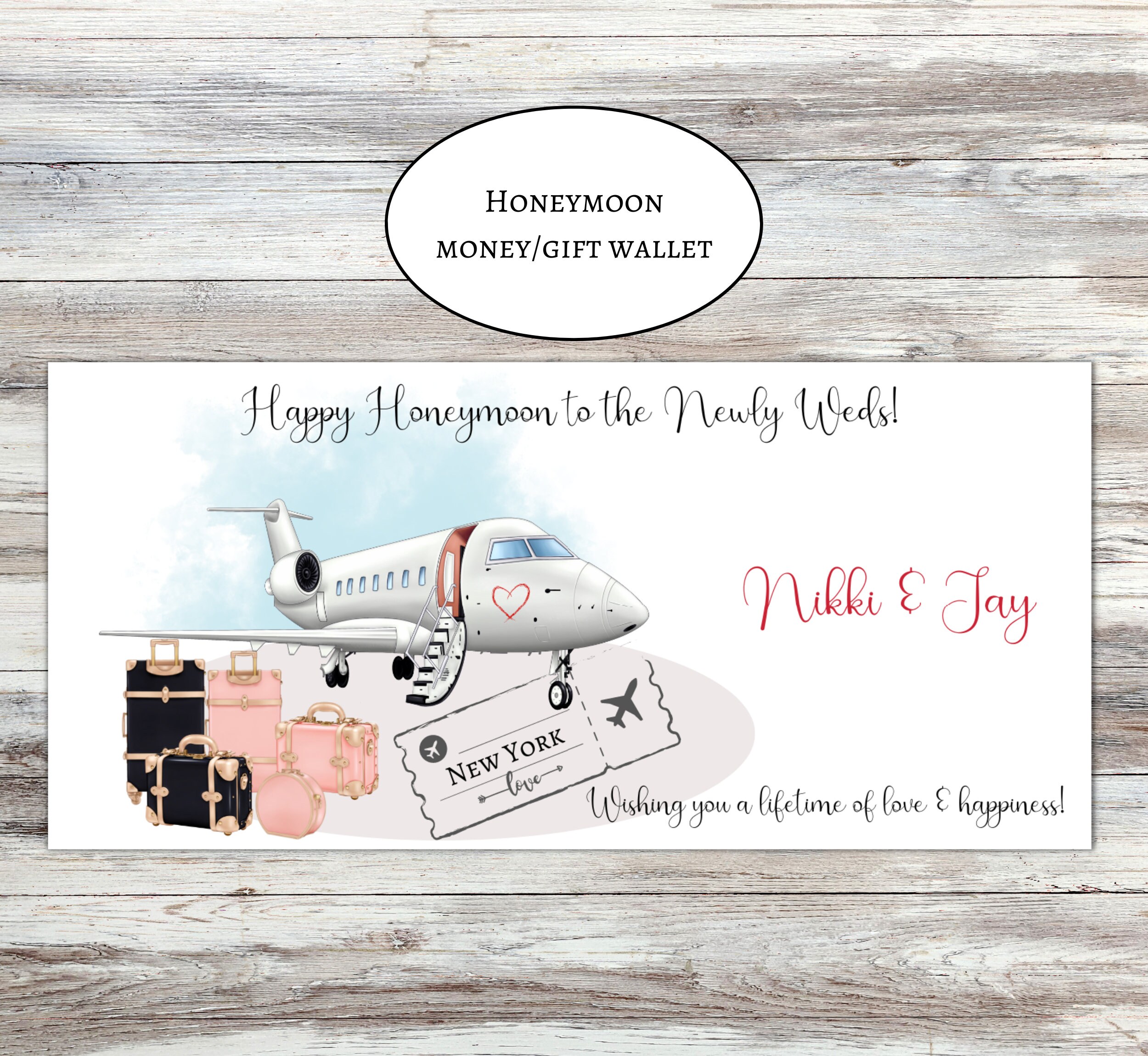 Personalised Honeymoon Money/gift Wallet Honeymoon Present Etsy UK