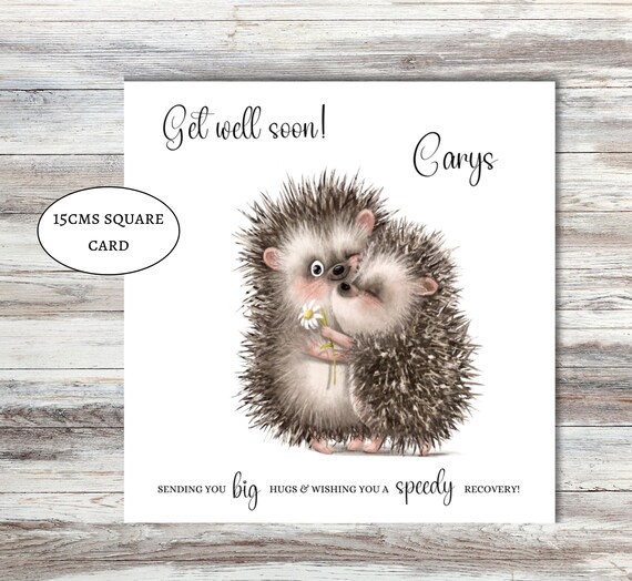 Get Well Soon Card, Sorry You're Feeling Poorly, Hedgehog Get Well