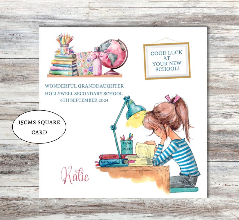 Back to School Card Good Luck at Your New School, Secondary School High ...