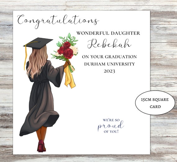 Congratulations on your graduation card for her girls personalised graduation card, well done daughter graduating granddaughter