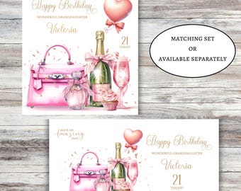 Wine handbag gifts birthday card gift wallet money wallet for daughter, niece, mum, for granddaughter, friend-18th-21st-30th-40th 50th-60th