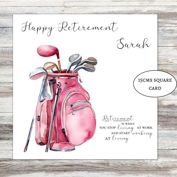 Personalised retirement card for golfer-congratulations on your retirement-good luck-golf retirement-enjoy your retirement playing golf