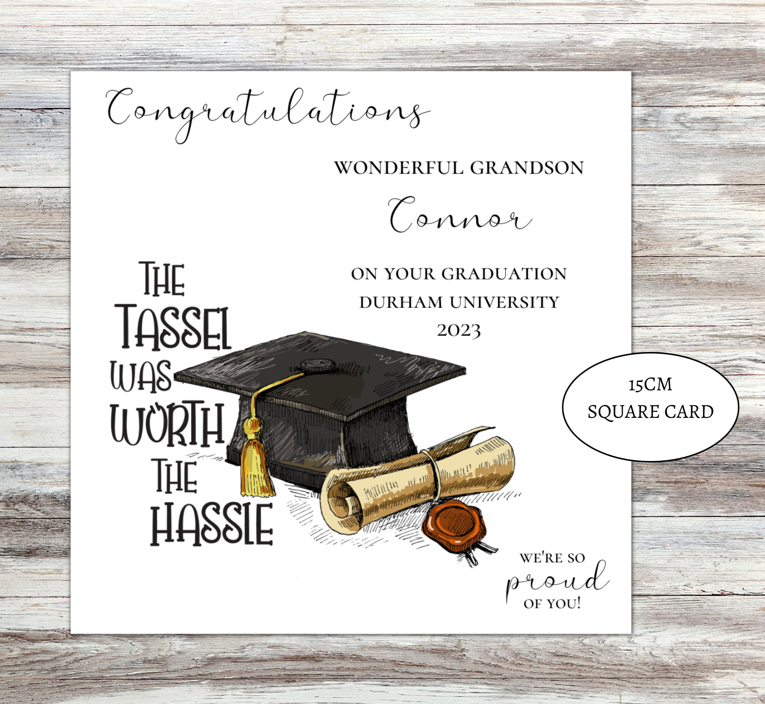 Fun graduation card boys or girls personalised graduation card, well done daughter son graduating granddaughter grandson humorous card
