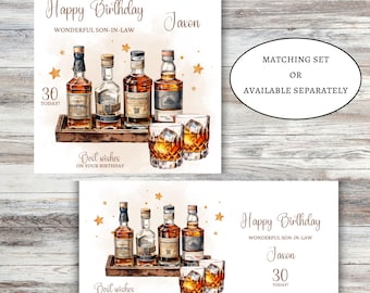 Personalised Whiskey Birthday card whiskey gift wallet money wallet for grandson husband dad grandad brother nephew son for men birthday