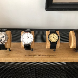 Watch holder watch support display to 4 watches solid oak watch box aesthetic and practical gift idea