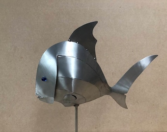 Fish light vintage handmade design by Reinhard Stubenrauch Berlin