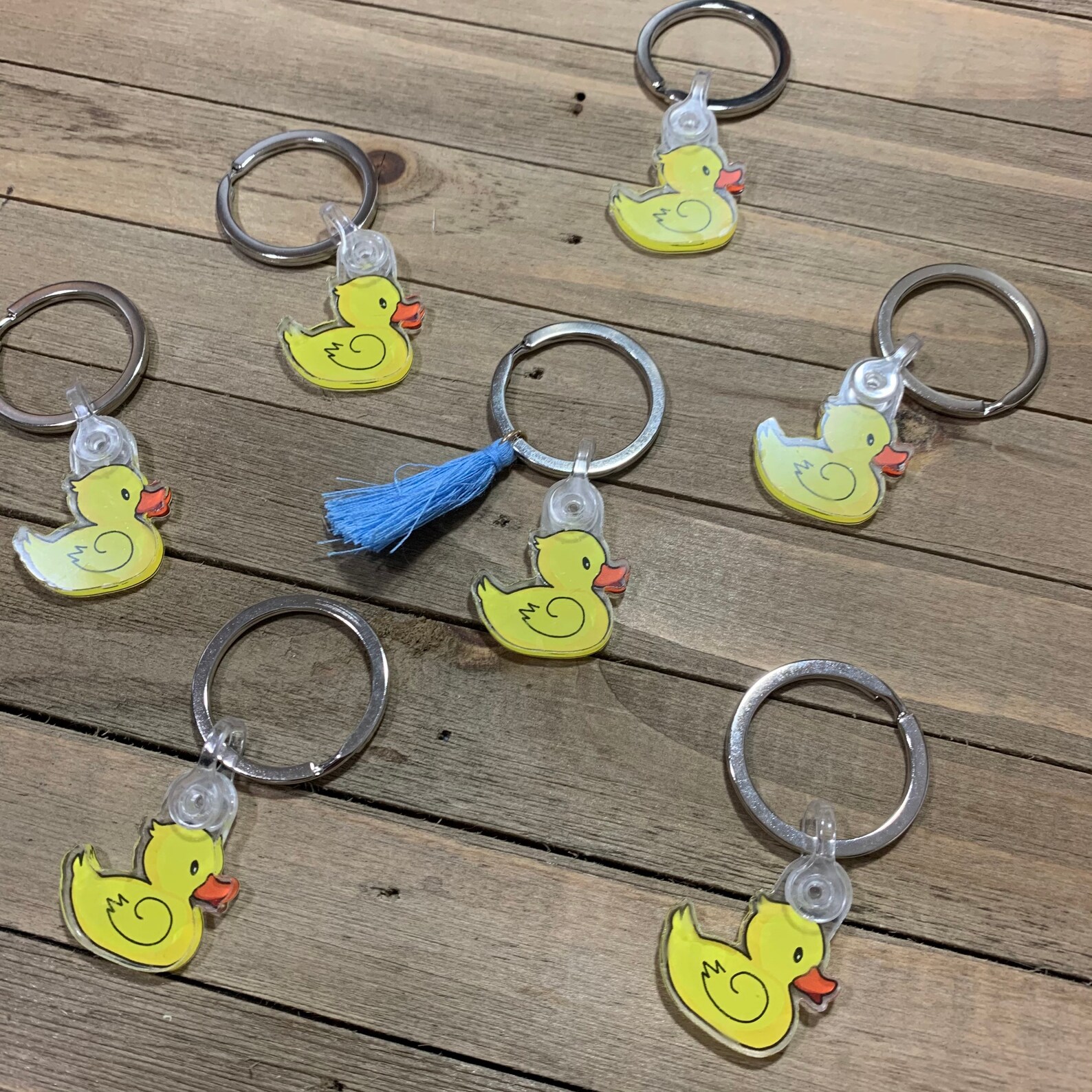 Mini Rubber Duck Acrylic Keychain Etsy