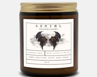 Azriel Candle | acotar, acomaf, Book Lover Candle, Book Scented Candle, Literary Candle, Book Inspired Candle, Book Candle Scent