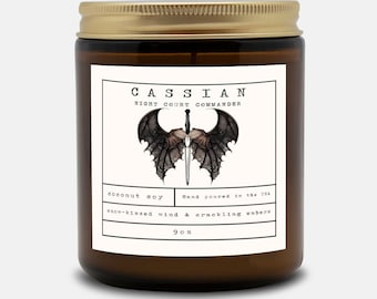 Cassian Candle | acotar, acomaf, Book Lover Candle, Book Scented Candle, Literary Candle, Book Inspired Candle, Book Candle Scent | Nessian