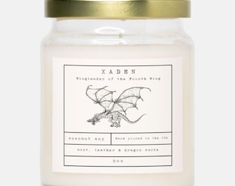 Xaden Candle |  Book Lover Candle, Book Scented Candle, Literary Candle, Book Inspired Candle, Book Candle Scent