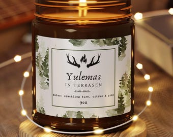 Yulemas in Terrasen Book Scented Candle | Christmas Candle Throne of Glass