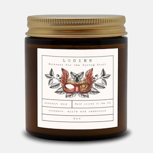 Lucien Candle | acotar, acomaf, Book Lover Candle, Book Scented Candle, Literary Candle, Book Inspired Candle, Book Candle Scent | Autumn