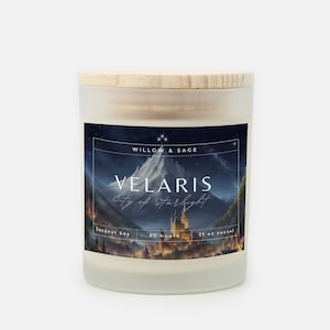 Velaris Candle | acotar, acomaf, Book Lover Candle, Book Scented Candle, Literary Candle, Book Inspired Candle, Book Candle Scent