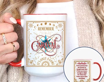 Taza Caraval / Regalo para amantes de los libros, Inspiración literaria