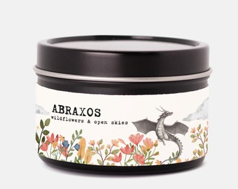 Abraxos Candle | Throne of Glass | The Thirteen | Book Lover gift, Book Scented Candle, Literary Book Inspired, Floral Book Scent