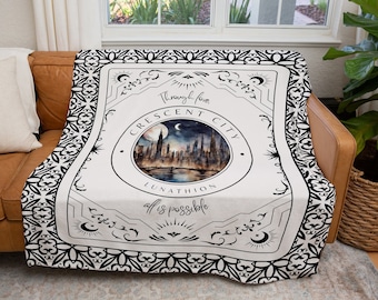 Crescent City Blanket | Lunathion Bookish Minky Sherpa Throw