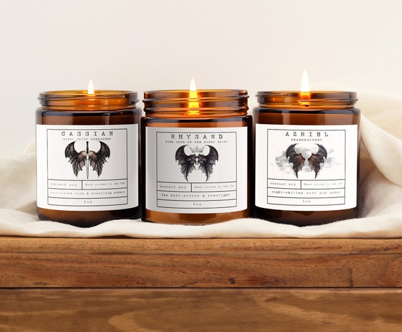 Bat Boy Candle Set of 3 | acotar, acomaf, Book Lover Candle, Book Scented Candle, Literary Inspired Candle | Cassian, Rhysand, Azriel