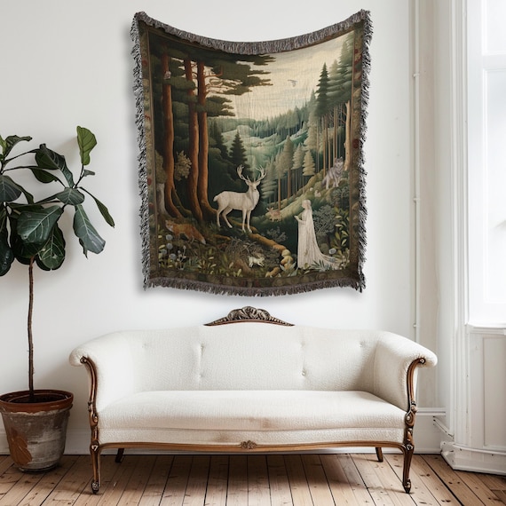 Throne Of Glass Tapestry | Celaena Sardothian Wall Tapestry | Woven Blanket, Stag, Elena, Reading Blanket | Bookish Gift | Gift For Reader