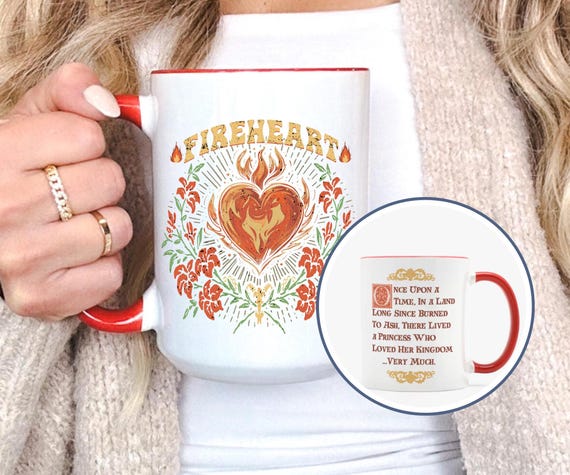 Fireheart Mug | Throne of Glass | Book Lover gift | Fireheart | Literary Inspired, Bookish merch | BookTok | Aelin Galathynius | Heir Fire
