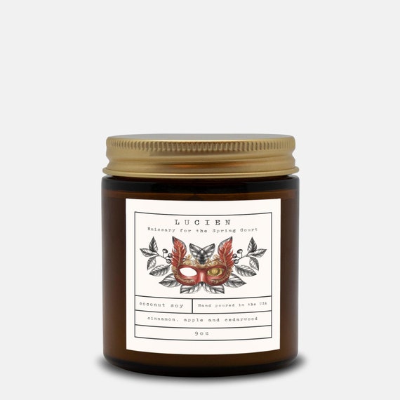 Lucien Candle | acotar, acomaf, Book Lover Candle, Book Scented Candle, Literary Candle, Book Inspired Candle, Book Candle Scent | Autumn
