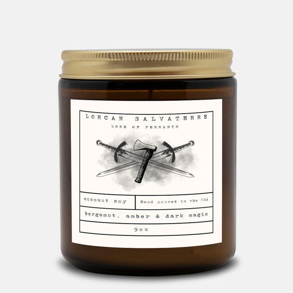Lorcan Salvaterre Candle | Throne of Glass |  Book Lover gift, Book Scented Candle, Literary Book Inspired, TOG Book Scent