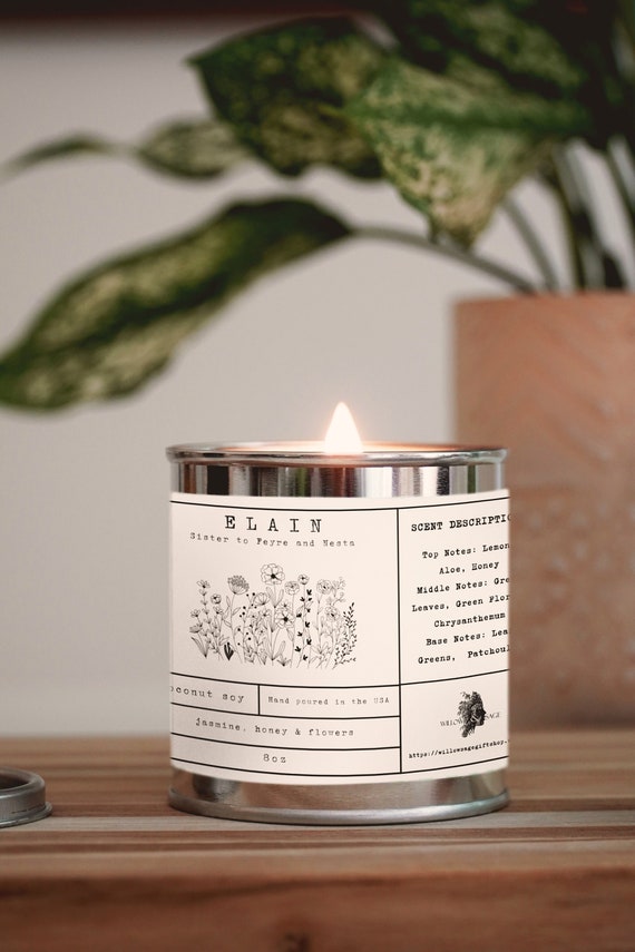 Elain Candle | acotar, acowar, Book Lover Candle, Book Scented Candle, Literary Candle, Book Inspired Candle, Book Candle | Honey Floral