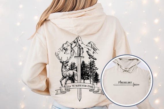 Fireheart Hoodie | TOG Gift | Throne of Glass | Book Lover Gift Idea | Bookish Gift | To Whatever End | Booktok | Aelin Galathynius